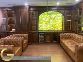 Công trình nội thất gia đình gỗ sồi Mỹ - Dương Nội