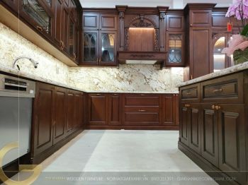 Bàn giao công trình nội thất gỗ đỏ phong cách Tân cổ điển - Ninh Bình