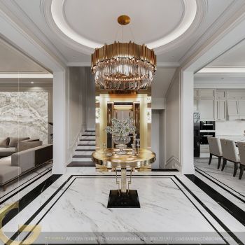 Công trình gỗ sồi kết hợp MDF tại Vinhomes Green Bay Mễ Trì( sắp bàn giao trong năm 2022)